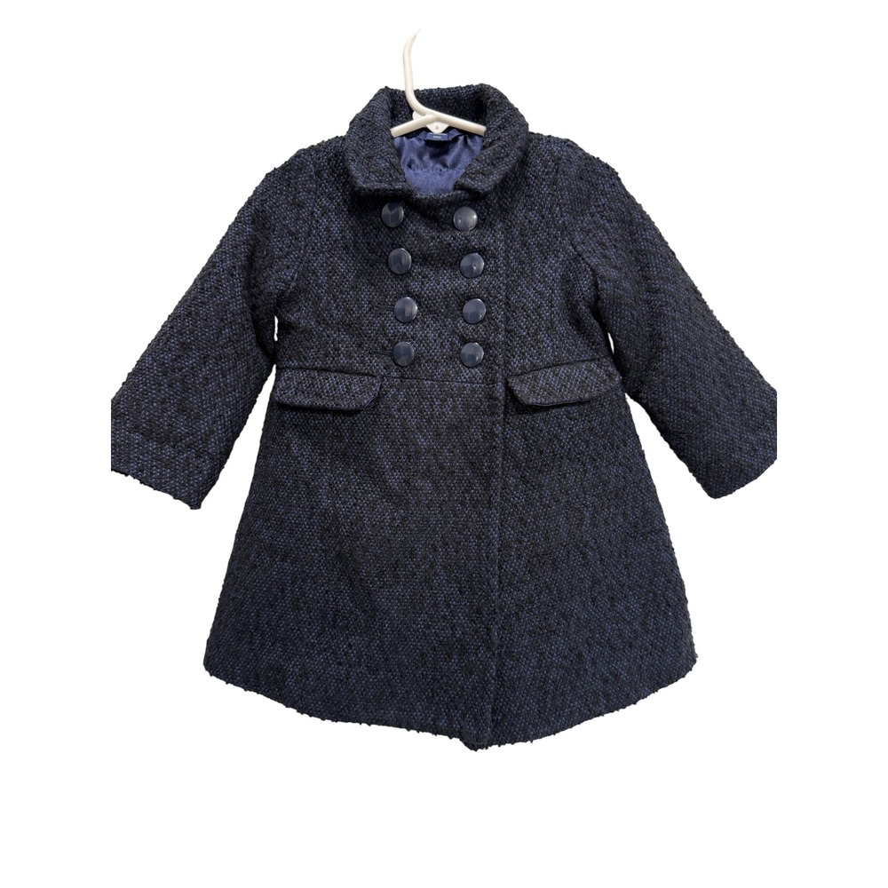 babyGap  Dress Peacoat Navy Blue EUC Wool Blend Double Breasted 18-24 Mos